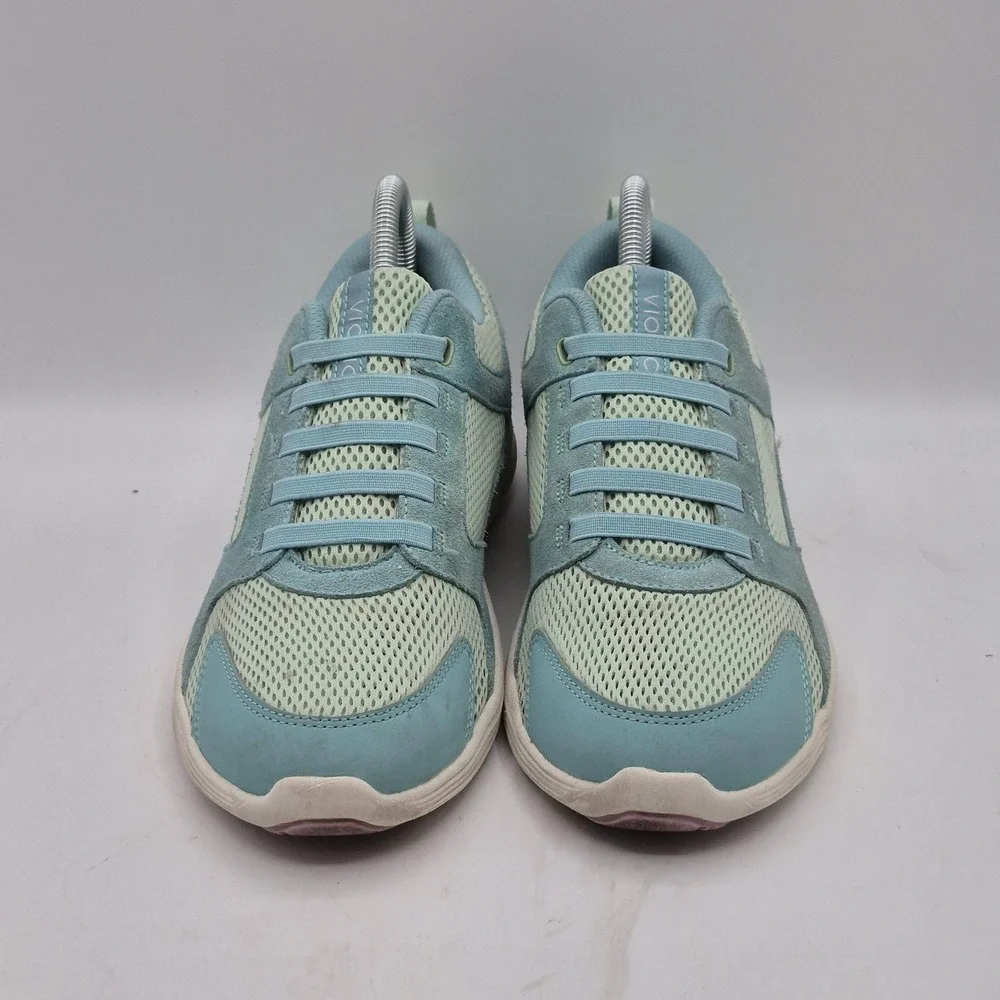 Vionic Zesta Shoes Womens Size 8.5 Blue Mesh Suede Athletic‎ Sneakers Comfort 39